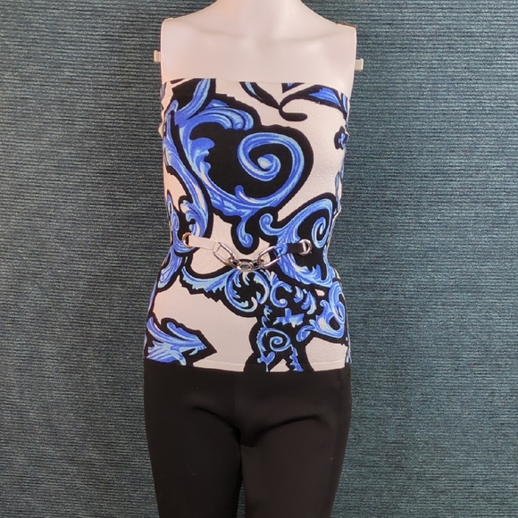 Cache Tops - Caché Tube Top With Chain Detail